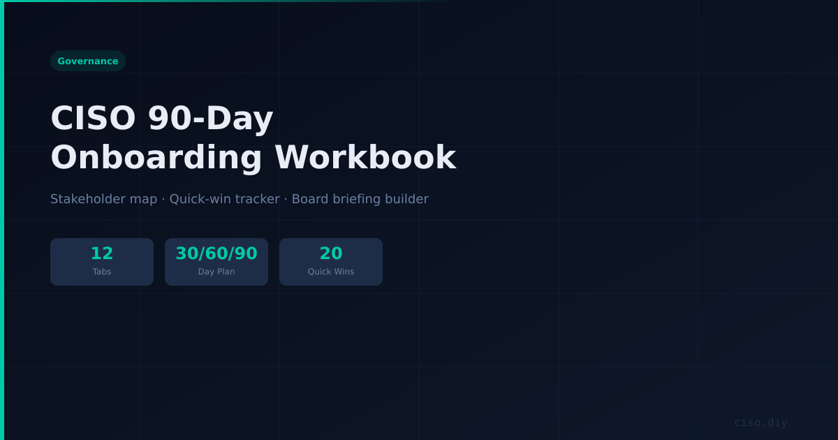 CISO 90-Day Onboarding Workbook preview
