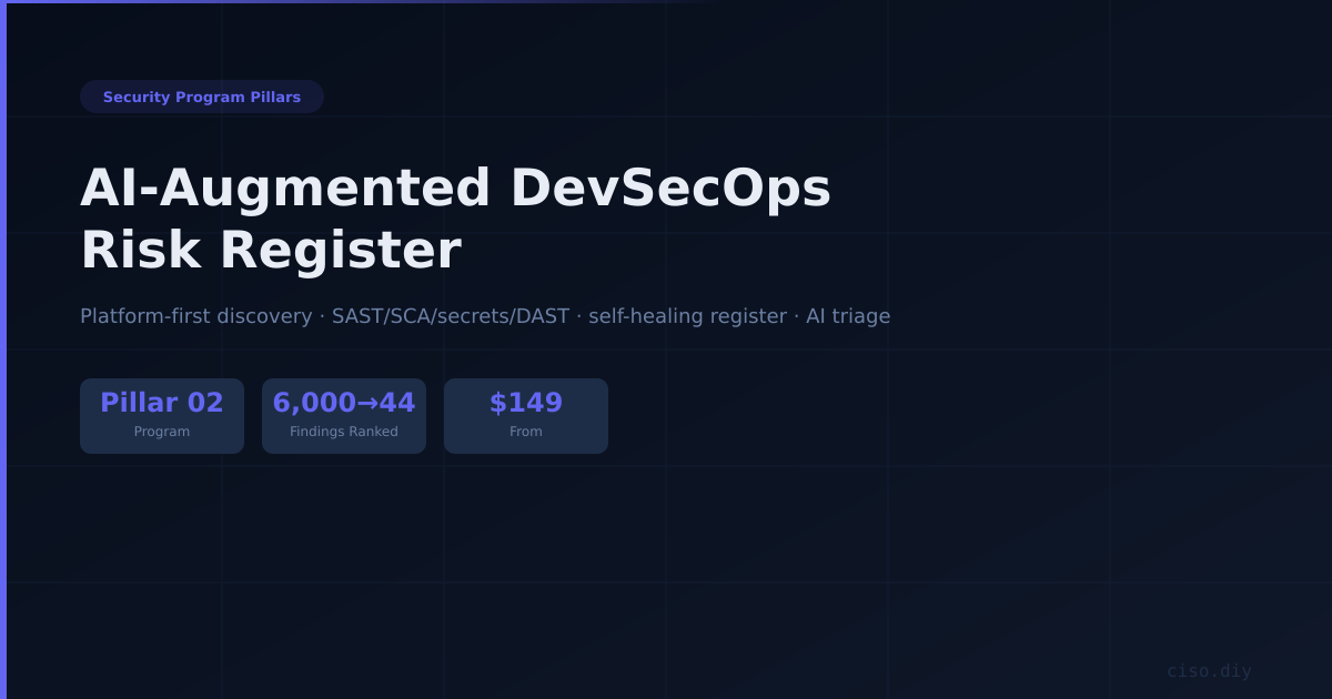 Pillar 02 — AI-Augmented DevSecOps Risk Register preview