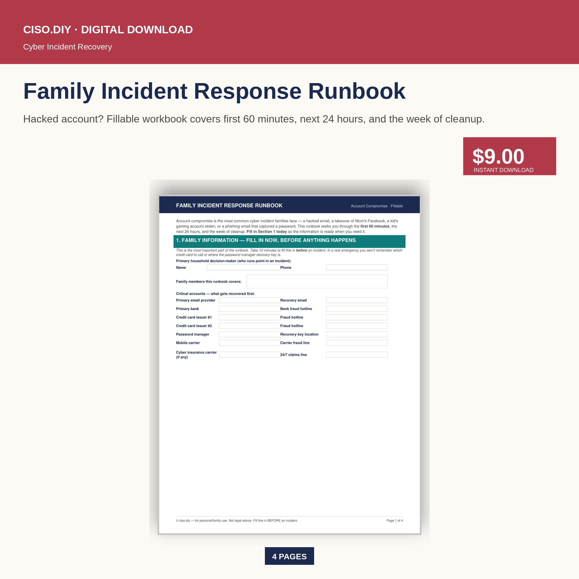 Family Incident Response Runbook