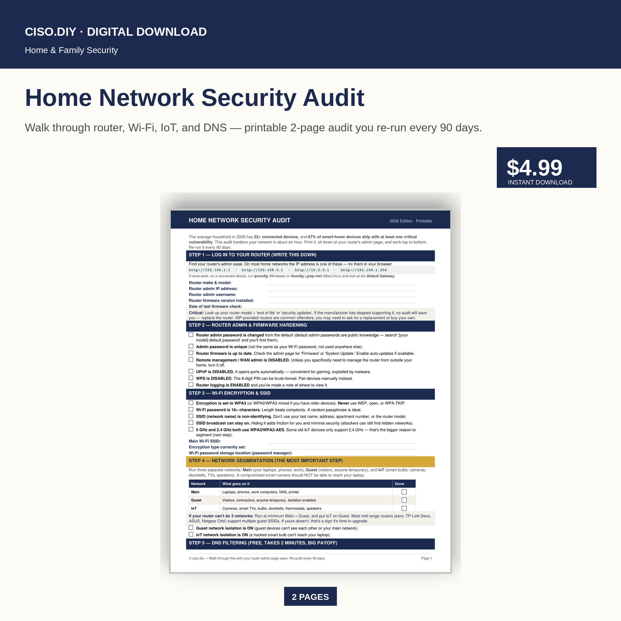 Home Network Security Audit Checklist