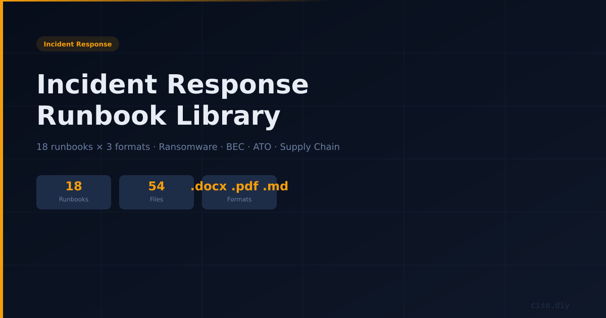 Incident Response Runbook Library preview