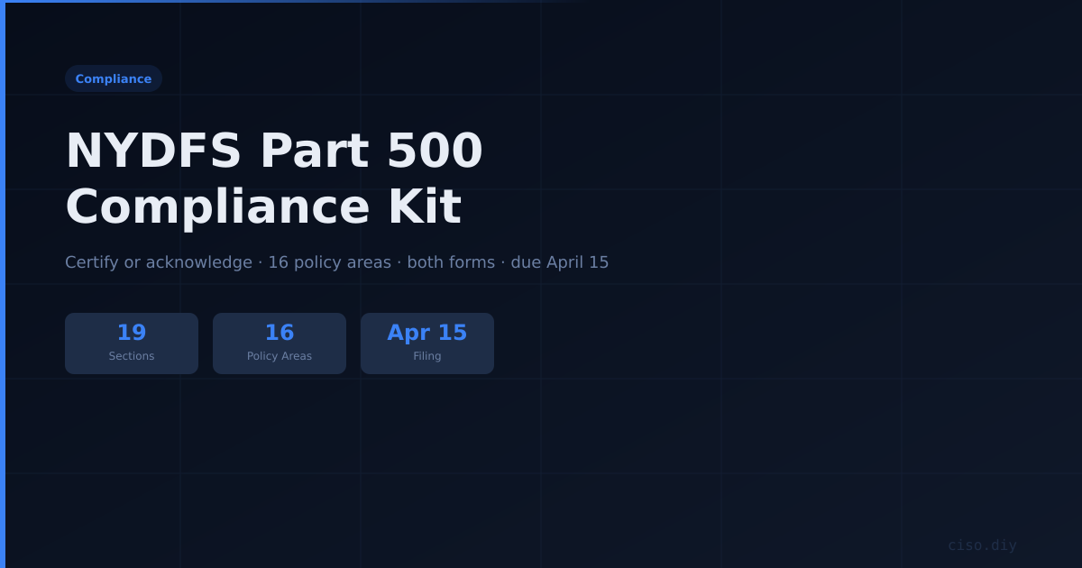 NYDFS Part 500 Compliance Kit preview