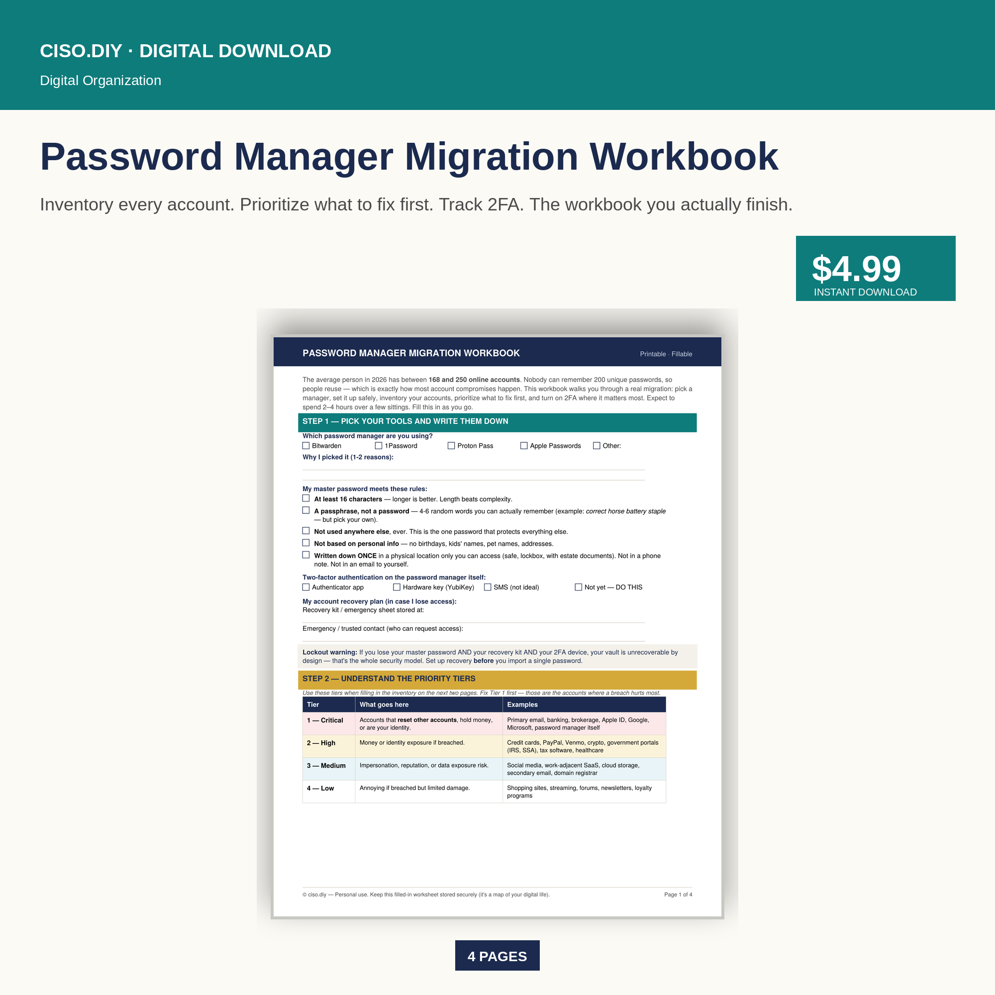 Password Manager Migration Workbook