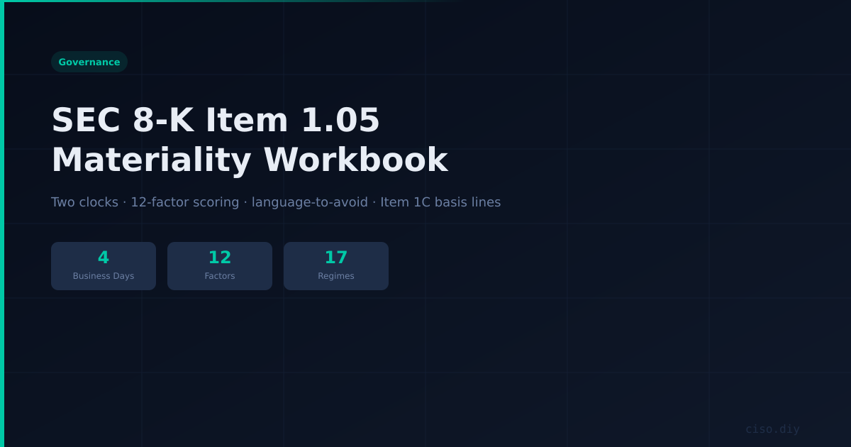 SEC 8-K Item 1.05 Materiality Workbook preview