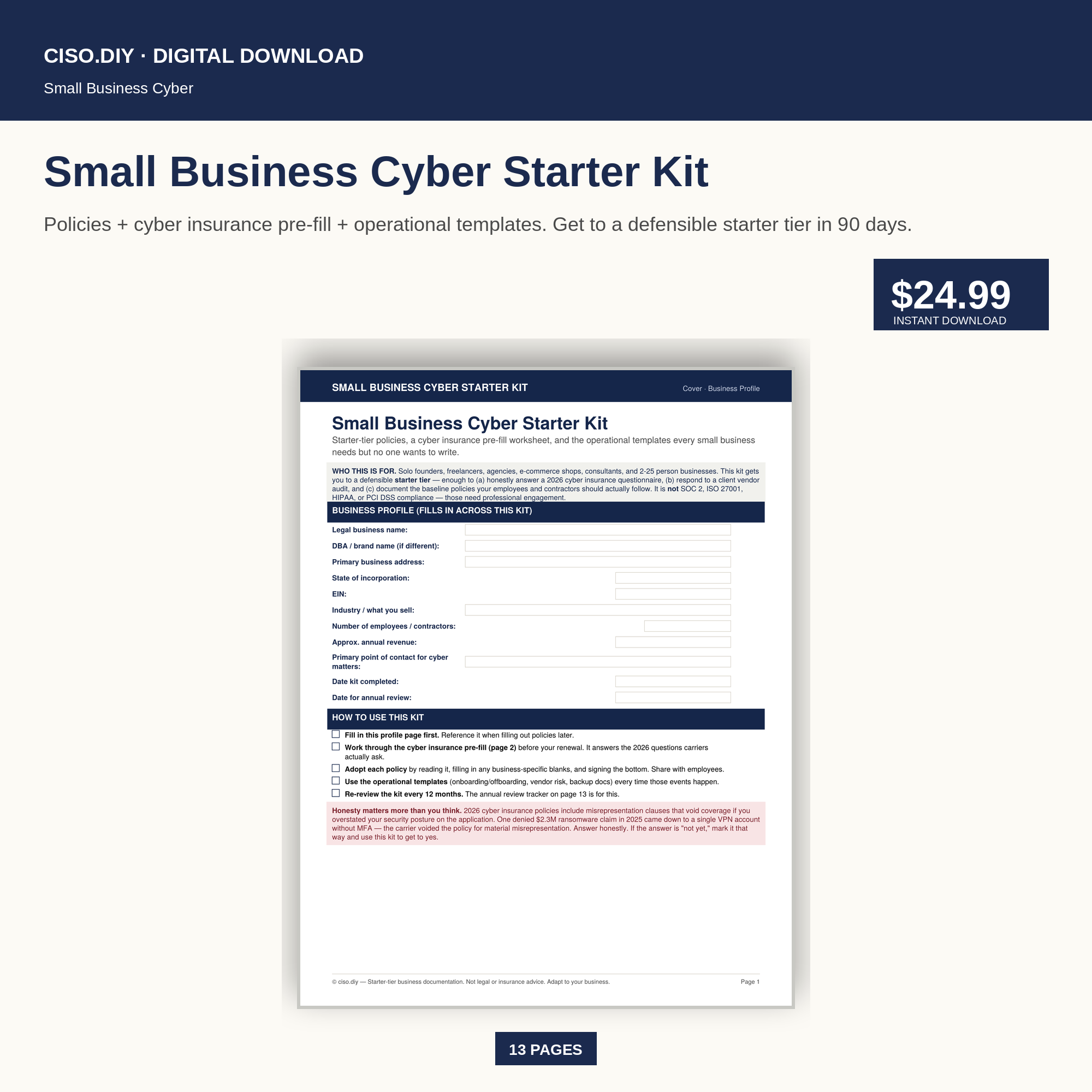 Small Business Cyber Starter Kit
