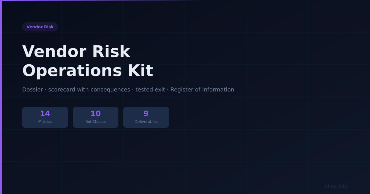 Vendor Risk Operations Kit preview